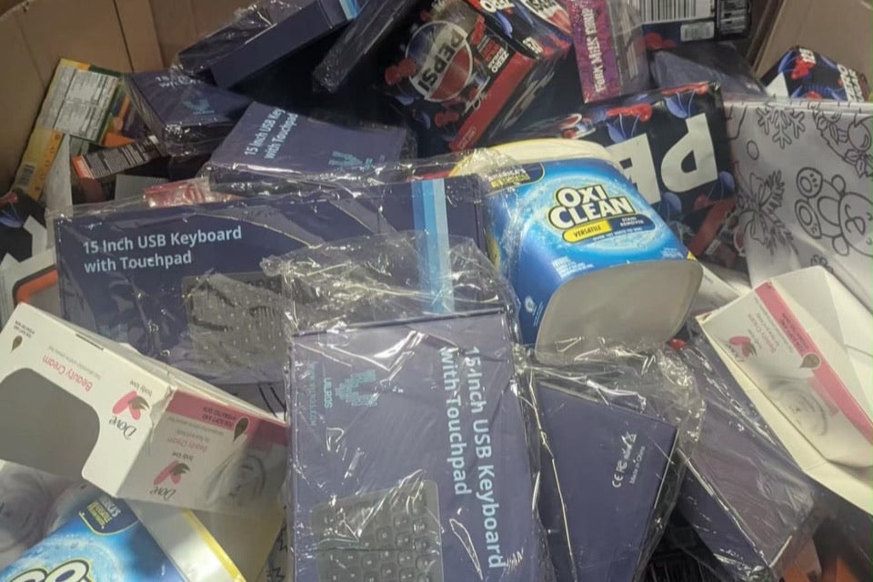 Surprise Box Depot warehouse inventory photo
