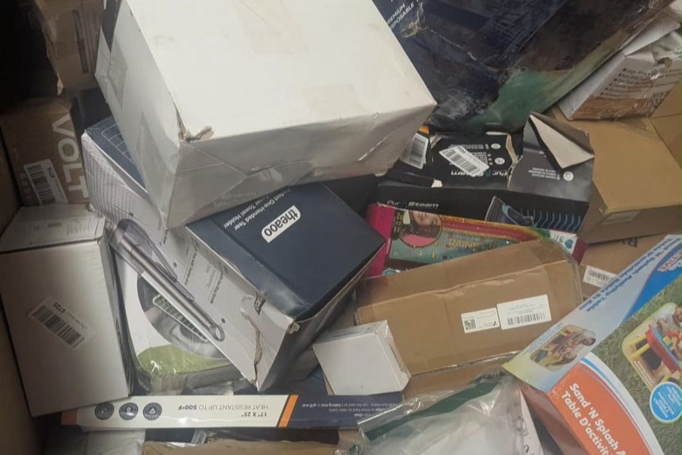 Surprise Box Depot warehouse inventory photo