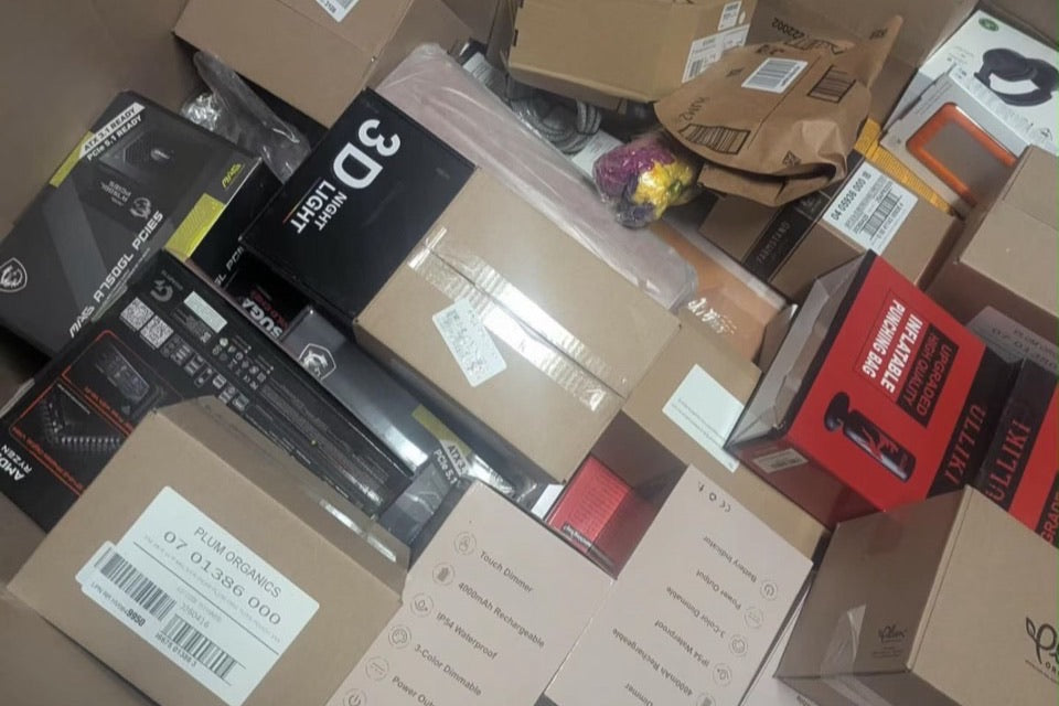 Surprise Box Depot warehouse inventory photo