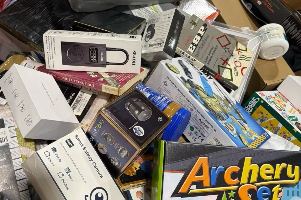 Surprise Box Depot warehouse inventory photo