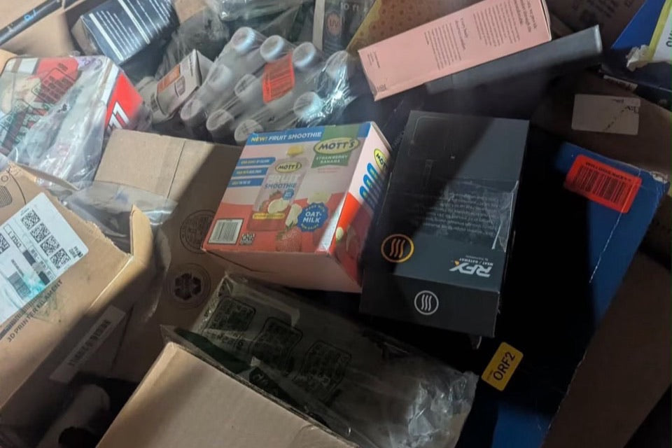 Surprise Box Depot warehouse inventory photo