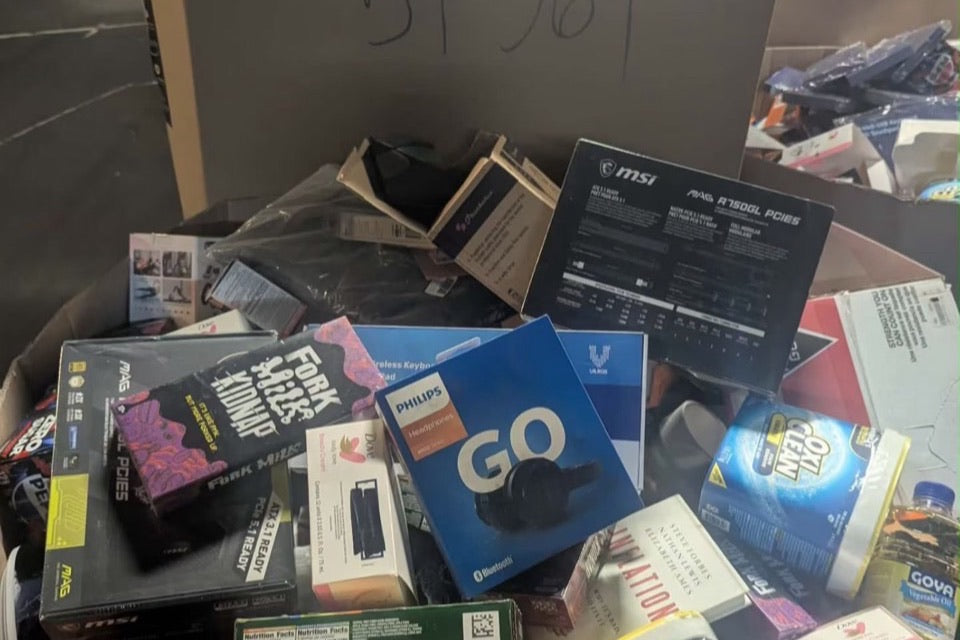 Surprise Box Depot warehouse inventory photo